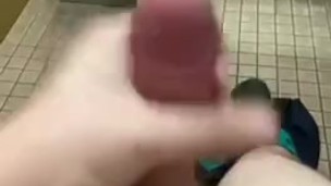 Jacking off in the bathroom at work
