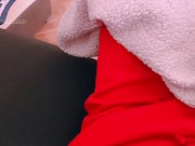 POV: Girl touching herself in the sofa while roommate is taking a shower pink shaved pussy masturb