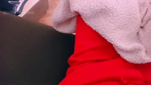 POV: Girl touching herself in the sofa while roommate is taking a shower pink shaved pussy masturb