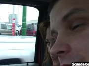 Hot Couple Fashing tits and cock in car scandal