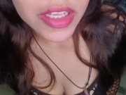 JOI BLOWJOB - garota faz um boquete em você de joelhos e pede gozada na boca💦🔥🌶️ 9/16