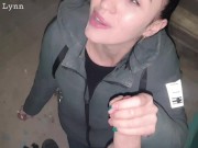 Smoking Girlfriend Sucks me off on Public Stairs - Black Lynn 5/16