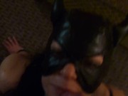 Big load on my face...in devil mask! 9/16