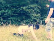 Public slut humiliated on leash HOT 4/16