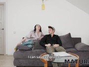 MATURE4K. Slutty mature woman cheats on her husband with his stepson 4/16