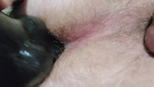 Fucking myself with a doggy dildo
