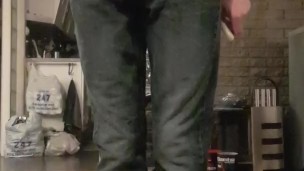 Wetting jeans in the living room