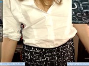 Teacher spilled water on shirt by accident and students can see her nipple 15/16