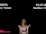 GIRLSRIMMING - Petite blonde Tiffany Tatum shows her rimming skills in high heels and sexy lingerie 2/16