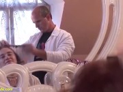 hairy bush grandma gets extreme deep fucked by her big dick hairdresser 1/16