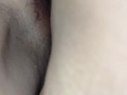 Wide open pussy during anal