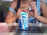 My sugar daddy controls me with a vibrator in an outdoor bar 11/16