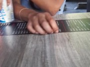 My sugar daddy controls me with a vibrator in an outdoor bar 8/16