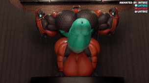 Synth Muscle Hyper Cock Growth Animation