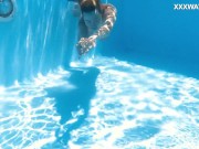 Swimming naked babe petite blonde pornstar Ivi Rein 7/16