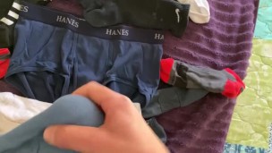 Rips underwear off to get to his cock