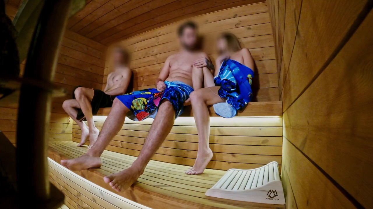 SAUNA ADVENTURE PT1: I show my hard cock to three people in the sauna - Free Sex Video - RedTube