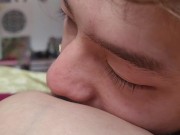 Sucking and licking nipples while i masturbate her - asian bf - ASMR sucking sounds, deep breathi