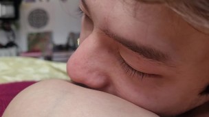 Sucking and licking nipples while i masturbate her - asian bf - ASMR sucking sounds, deep breathi
