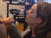 Heather Kane Proves Fan Wrong by Making him Cum Early so she can Eat ! 16/16