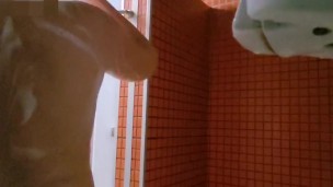 Jerk off in gym public shower