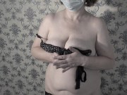 Mature BBW MILF gets naked and shows her big saggy soft natural tits. 11/16