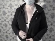 Mature BBW MILF gets naked and shows her big saggy soft natural tits. 2/16