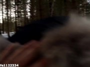 Risky public deepthroat blowjob in beautiful winter landscape 10/16