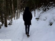 Risky public deepthroat blowjob in beautiful winter landscape 4/16