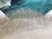 Blonde pussy hair bush close up