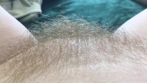 Blonde pussy hair bush close up