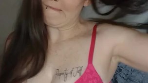 Playing with my pierced tits