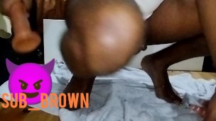 Sub_Brown enjoys being spread by multiple dildos