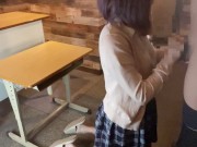 【素人】制服ギャルが教室で寝ていたのでいたずらしてハメる／悪戯／手マン／バック／学校／ 8/16