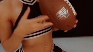 MYSEXYPRY dance TOPLESS for Super Bowl FOOTBALL GIRL! ( mysexypry )
