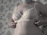 Trying on bras mature bbw milf with big saggy natural tits. 13/16