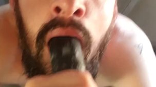 Deep throating black cock