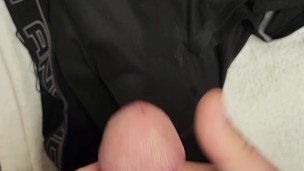 Satisfying release of cum from my cock. Masturbating for you to watch