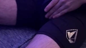 Straight Guy Big Dick Jerking Off Thru Boxers