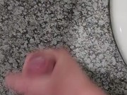 Handsfree batbroom cumshot