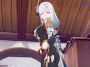 Shenhe and Aether have intense sex in the bedroom. - Genshin Impact Hentai 1/16