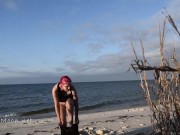 Showing off my naked body on the beach 16/16