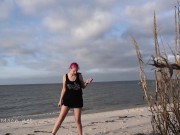 Showing off my naked body on the beach 2/16