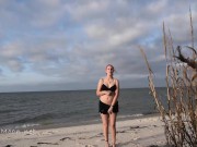 Showing off my naked body on the beach 4/16