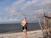 Showing off my naked body on the beach 9/16