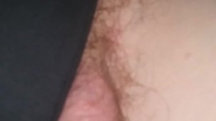 Jacking off in spandex black thong