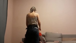 Wife fuck strap on husband