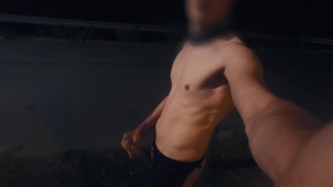jerking off and cumming in the street, almost caught