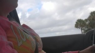 Cute Brunette Chilling and Driving