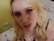 Creampie Surprise. I tricked my stepsister, took off the condom and filled her pussy full of cum. 1/16